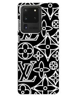 Чехол для Samsung Galaxy S20 Ultra с картинкой «Черно-белый узор LV» Чехол для Samsung Galaxy S20 Ultra с картинкой «Черно-белый узор LV»