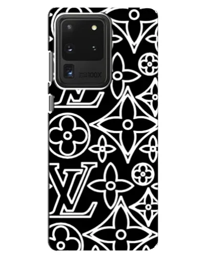 Чехол для Samsung Galaxy S20 Ultra с картинкой «Черно-белый узор LV»