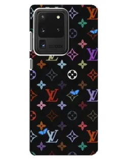 Чехол для Samsung Galaxy S20 Ultra с картинкой «Цветная монограмма LV»