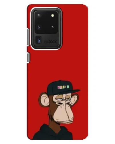 Чехол для Samsung Galaxy S20 Ultra с картинкой «Bored Ape — красный фон»