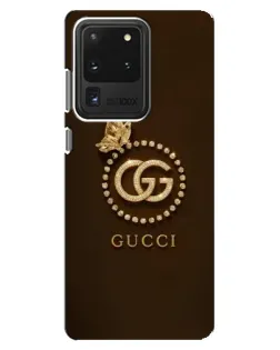 Чехол для Samsung Galaxy S20 Ultra с картинкой «Gucci — золотая бабочка» Чехол для Samsung Galaxy S20 Ultra с картинкой «Gucci — золотая бабочка»