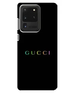 Чехол для Samsung Galaxy S20 Ultra с картинкой «Gucci — неоновый минимализм» Чехол для Samsung Galaxy S20 Ultra с картинкой «Gucci — неоновый минимализм»