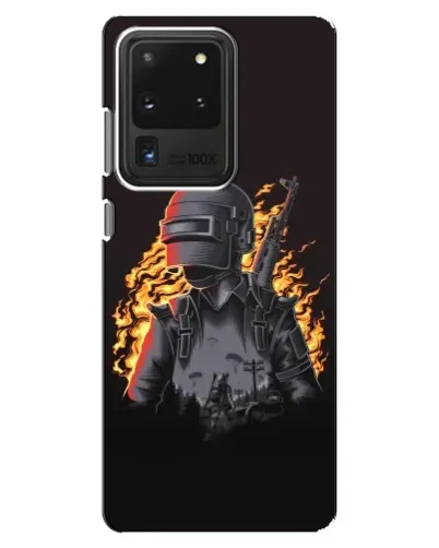 Чехол для Samsung Galaxy S20 Ultra с картинкой «PUBG — огненный силуэт» Чехол для Samsung Galaxy S20 Ultra с картинкой «PUBG — огненный силуэт»