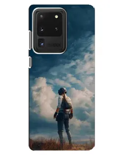 Чехол для Samsung Galaxy S20 Ultra с картинкой «Герой PUBG на скале» Чехол для Samsung Galaxy S20 Ultra с картинкой «Герой PUBG на скале»