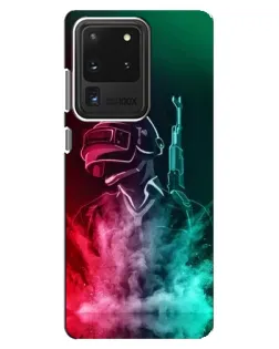 Чехол для Samsung Galaxy S20 Ultra с картинкой «PUBG — огненный воин» Чехол для Samsung Galaxy S20 Ultra с картинкой «PUBG — огненный воин»