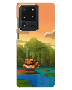 Чехол для Samsung Galaxy S20 Ultra с картинкой «Майнкрафт закат солнца» Чехол для Samsung Galaxy S20 Ultra с картинкой «Майнкрафт закат солнца»