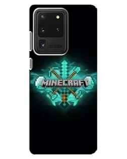 Чехол для Samsung Galaxy S20 Ultra с картинкой «Minecraft Diamond лого» Чехол для Samsung Galaxy S20 Ultra с картинкой «Minecraft Diamond лого»