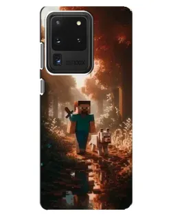Чехол для Samsung Galaxy S20 Ultra с картинкой «Стив в лесу» Чехол для Samsung Galaxy S20 Ultra с картинкой «Стив в лесу»