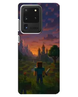 Чехол для Samsung Galaxy S20 Ultra с картинкой «Стив у башни» Чехол для Samsung Galaxy S20 Ultra с картинкой «Стив у башни»