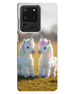 Чехол для Samsung Galaxy S20 Ultra с картинкой «Пара единорогов»