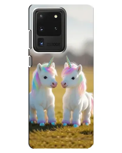 Чехол для Samsung Galaxy S20 Ultra с картинкой «Пара единорогов» Чехол для Samsung Galaxy S20 Ultra с картинкой «Пара единорогов»