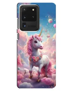 Чехол для Samsung Galaxy S20 Ultra с картинкой «Единорог среди облаков»