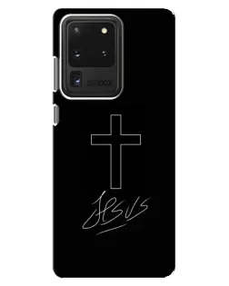 Чехол для Samsung Galaxy S20 Ultra с картинкой «Графический крест Jesus»