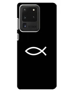 Чехол для Samsung Galaxy S20 Ultra с картинкой «Символ рыбы Jesus»