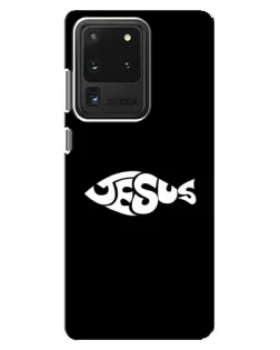 Чехол для Samsung Galaxy S20 Ultra с картинкой «Рыба Jesus»
