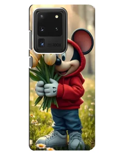 Чехол для Samsung Galaxy S20 Ultra с картинкой «Микки с тюльпанами»
