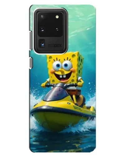 Чехол для Samsung Galaxy S20 Ultra с картинкой «Спанч Боб на гидроцикле» Чехол для Samsung Galaxy S20 Ultra с картинкой «Спанч Боб на гидроцикле»