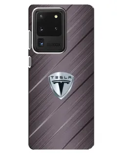 Чехол для Samsung Galaxy S20 Ultra с картинкой «Металлическая текстура Tesla» Чехол для Samsung Galaxy S20 Ultra с картинкой «Металлическая текстура Tesla»