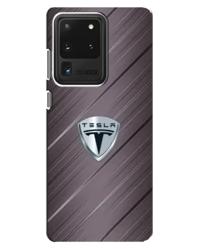Чехол для Samsung Galaxy S20 Ultra с картинкой «Металлическая текстура Tesla»