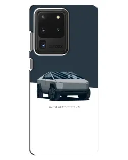 Чехол для Samsung Galaxy S20 Ultra с картинкой «Серебристый Cybertruck Tesla» Чехол для Samsung Galaxy S20 Ultra с картинкой «Серебристый Cybertruck Tesla»
