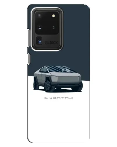 Чехол для Samsung Galaxy S20 Ultra с картинкой «Серебристый Cybertruck Tesla»