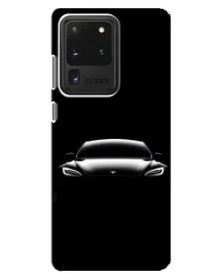 Чехол для Samsung Galaxy S20 Ultra с картинкой «Фары Tesla Night» Чехол для Samsung Galaxy S20 Ultra с картинкой «Фары Tesla Night»