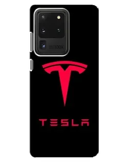 Чехол для Samsung Galaxy S20 Ultra с картинкой «Tesla Red Logo» Чехол для Samsung Galaxy S20 Ultra с картинкой «Tesla Red Logo»