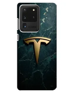 Чехол для Samsung Galaxy S20 Ultra с картинкой «Мраморная Tesla Gold» Чехол для Samsung Galaxy S20 Ultra с картинкой «Мраморная Tesla Gold»