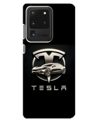 Чехол для Samsung Galaxy S20 Ultra с картинкой «Tesla — серебристое авто»