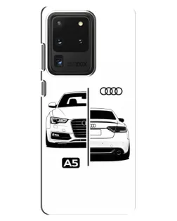 Чехол для Samsung Galaxy S20 Ultra с картинкой «Audi — контрастный дизайн» Чехол для Samsung Galaxy S20 Ultra с картинкой «Audi — контрастный дизайн»