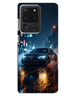 Чехол для Samsung Galaxy S20 Ultra с картинкой «Ночной город и Audi» Чехол для Samsung Galaxy S20 Ultra с картинкой «Ночной город и Audi»