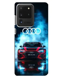 Чехол для Samsung Galaxy S20 Ultra с картинкой «Audi Sport — неон» Чехол для Samsung Galaxy S20 Ultra с картинкой «Audi Sport — неон»