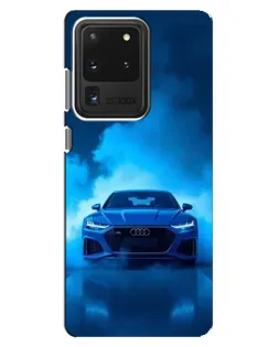 Чехол для Samsung Galaxy S20 Ultra с картинкой «Audi — голубая энергия» Чехол для Samsung Galaxy S20 Ultra с картинкой «Audi — голубая энергия»