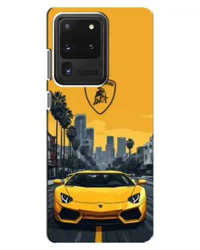 Чехол для Samsung Galaxy S20 Ultra с картинкой «Желтый Lamborghini город» Чехол для Samsung Galaxy S20 Ultra с картинкой «Желтый Lamborghini город»