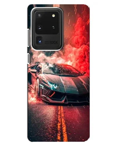 Чехол для Samsung Galaxy S20 Ultra с картинкой «Lamborghini красный дым» Чехол для Samsung Galaxy S20 Ultra с картинкой «Lamborghini красный дым»