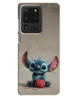 Чехол для Samsung Galaxy S20 Ultra с картинкой «Стич на коричневом фоне»