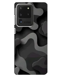 Чехол для Samsung Galaxy S20 Ultra с картинкой «Темный абстрактный камуфляж»