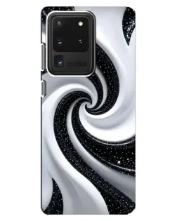 Чехол для Samsung Galaxy S20 Ultra с картинкой «Черно-белая спираль»