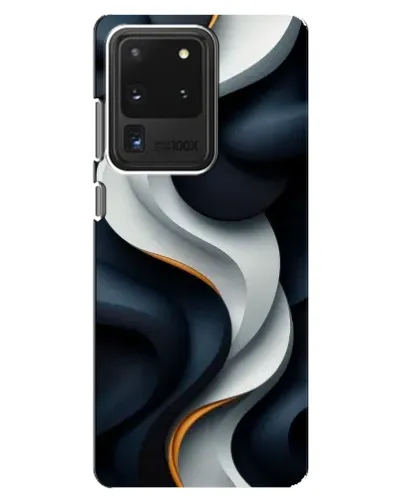 Чехол для Samsung Galaxy S20 Ultra с картинкой «Объемные черно-белые ленты» Чехол для Samsung Galaxy S20 Ultra с картинкой «Объемные черно-белые ленты»