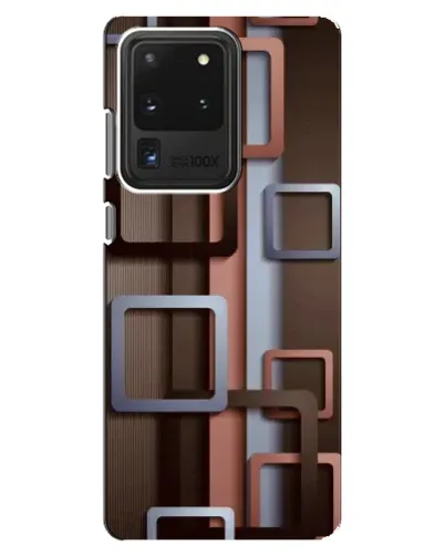Чехол для Samsung Galaxy S20 Ultra с картинкой «Коричневые объемные квадраты» Чехол для Samsung Galaxy S20 Ultra с картинкой «Коричневые объемные квадраты»