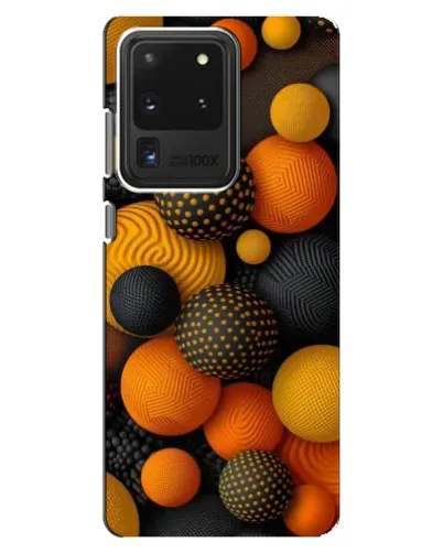 Чехол для Samsung Galaxy S20 Ultra с картинкой «Объемные оранжевые сферы» Чехол для Samsung Galaxy S20 Ultra с картинкой «Объемные оранжевые сферы»