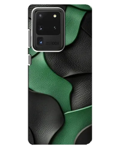 Чехол для Samsung Galaxy S20 Ultra с картинкой «Зеленые кожаные волны» Чехол для Samsung Galaxy S20 Ultra с картинкой «Зеленые кожаные волны»