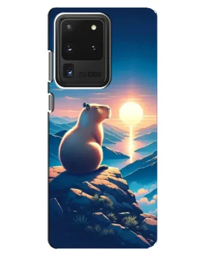 Чехол для Samsung Galaxy S20 Ultra с картинкой «Закат солнца с капибарой»