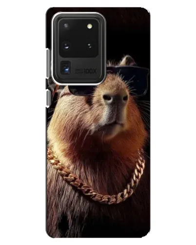 Чехол для Samsung Galaxy S20 Ultra с картинкой «Капибара золотая цепь»