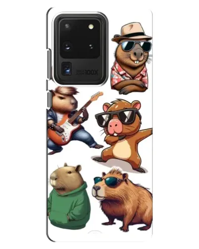 Чехол для Samsung Galaxy S20 Ultra с картинкой «Крутые капибары музыканты»
