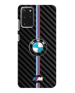 Чехол для Samsung Galaxy S20 с картинкой «Эмблема BMW и карбон»