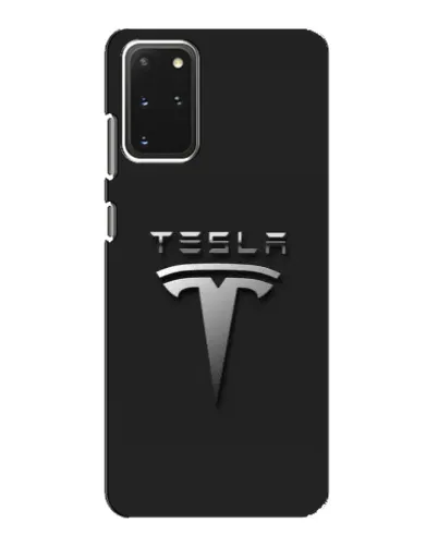 Чехол для Samsung Galaxy S20 с картинкой «Стальной логотип Tesla»