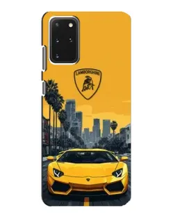 Чехол для Samsung Galaxy S20 с картинкой «Желтый Lamborghini город»