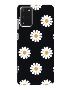 Чехол для Samsung Galaxy S20 с картинкой «Ромашки на черном»