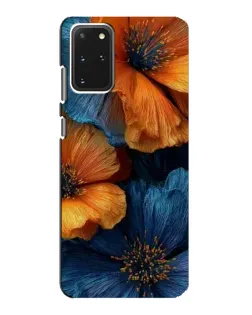 Чехол для Samsung Galaxy S20 с картинкой «Яркая сине-оранжевая флора»